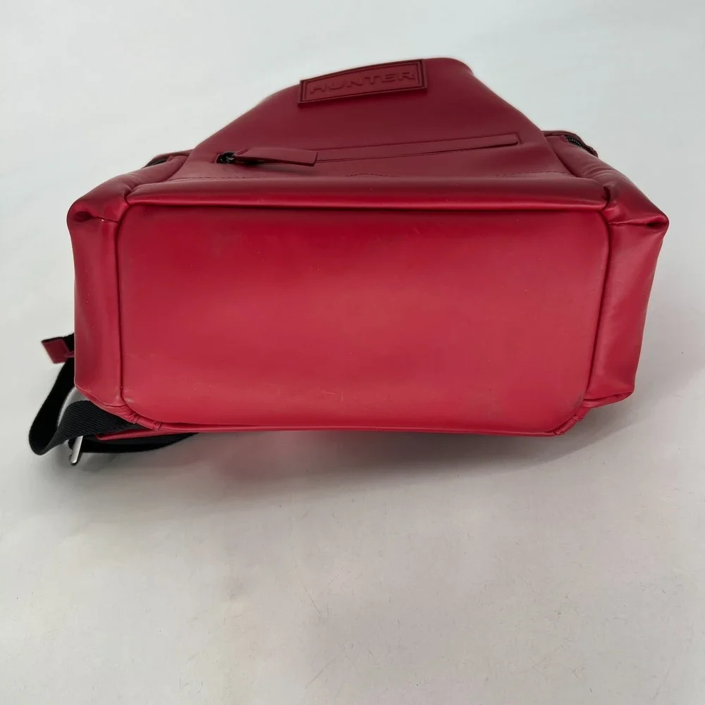 Hunter Original Top Clip Backpack Red Coated Rubberized Leather‎